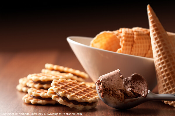 Chocolate Ice Cream Scoop Picture Board by Amanda Elwell