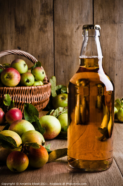 Bottled Cider With Apples Picture Board by Amanda Elwell