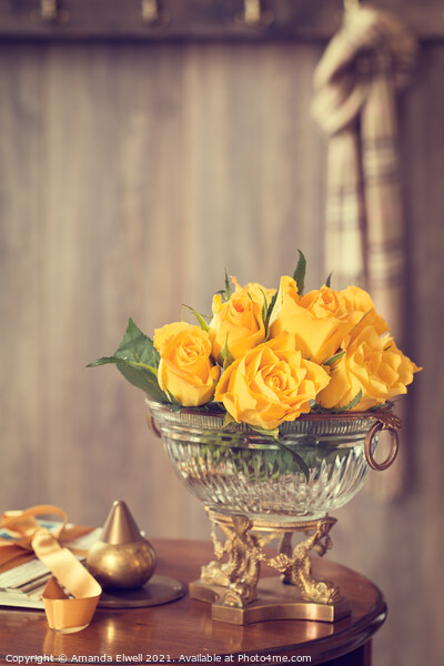 Yellow Roses Picture Board by Amanda Elwell
