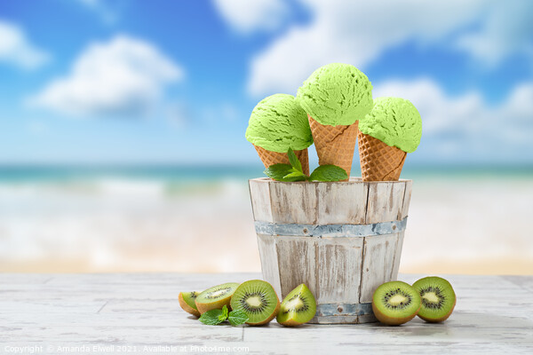 Ice Cream At The Beach Picture Board by Amanda Elwell