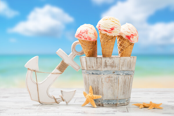 Icecream At The Beach Picture Board by Amanda Elwell