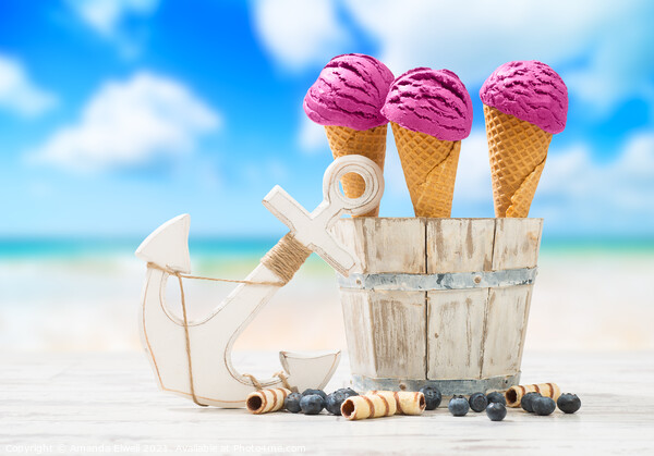 Icecreams At The Beach Picture Board by Amanda Elwell