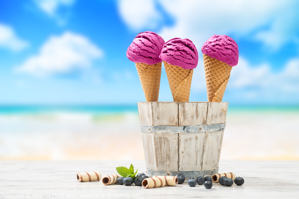 Icecreams At The Beach Picture Board by Amanda Elwell