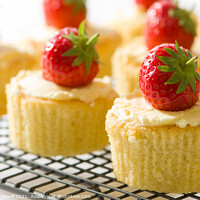 Buy canvas prints of Strawberry Cupcakes by Amanda Elwell