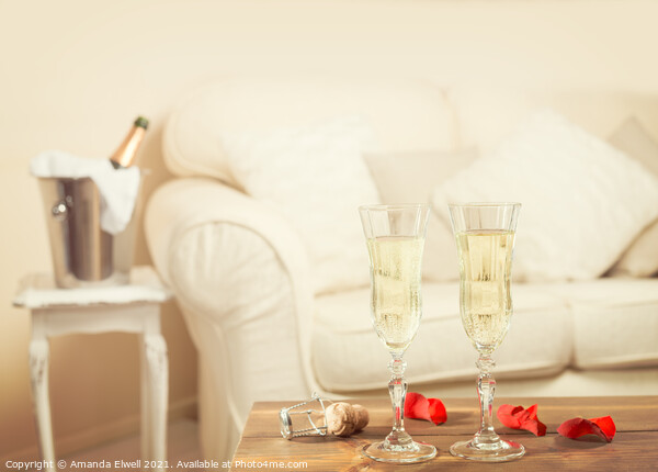 Valentines Day Champagne Picture Board by Amanda Elwell