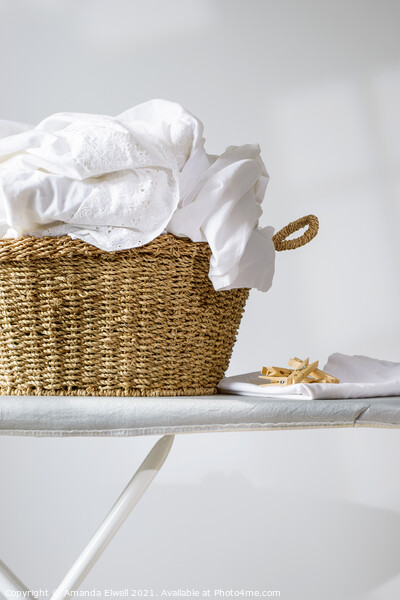 Basket Of Laundry Picture Board by Amanda Elwell