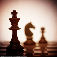 Buy canvas prints of Close Up Of King Chess Piece by Amanda Elwell