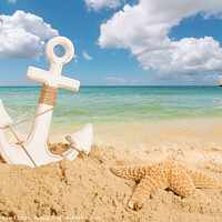 Buy canvas prints of Anchor On The Beach by Amanda Elwell