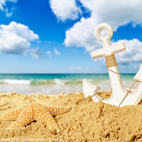 Buy canvas prints of Anchor At The Beach by Amanda Elwell