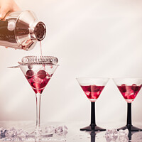 Buy canvas prints of Pouring A Cocktail by Amanda Elwell