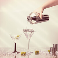 Buy canvas prints of Pouring A Martini by Amanda Elwell