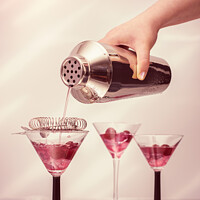 Buy canvas prints of Pouring Cocktails by Amanda Elwell