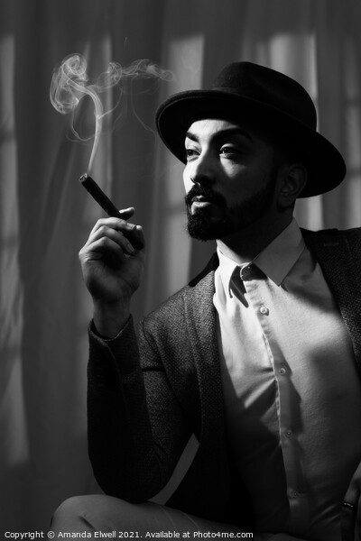 Film Noir Smoking Picture Board by Amanda Elwell