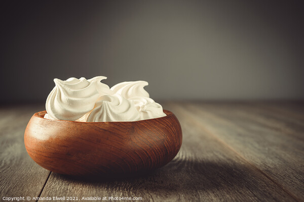 Bowl Of Meringues Picture Board by Amanda Elwell