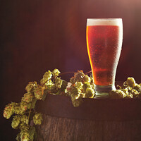 Buy canvas prints of Beer With Hops by Amanda Elwell