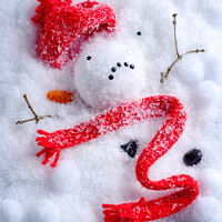 Buy canvas prints of Melted Snowman by Amanda Elwell