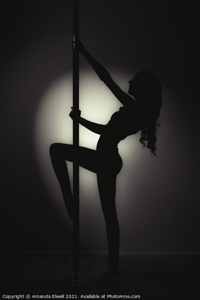 Silhouette Of Pole Dancer Picture Board by Amanda Elwell