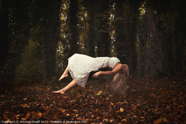 Levitating Woman With Blond Hair Picture Board by Amanda Elwell