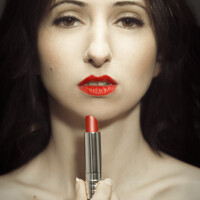 Buy canvas prints of Red Lipstick by Amanda Elwell