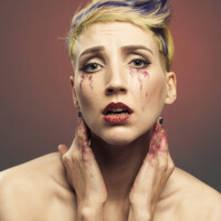 Buy canvas prints of Glitter Tear Creative Make Up by Amanda Elwell