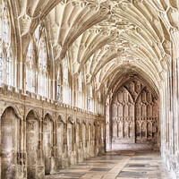 Buy canvas prints of Gloucester Cathedral Cloisters by Amanda Elwell