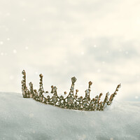 Buy canvas prints of Princess Crown In Snow by Amanda Elwell