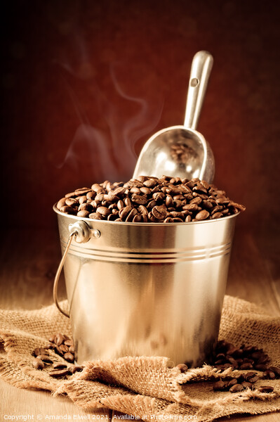 Bucket Of Coffee Beans Picture Board by Amanda Elwell
