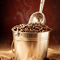 Buy canvas prints of Bucket Of Coffee Beans by Amanda Elwell