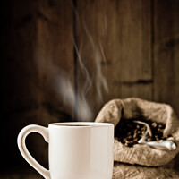 Buy canvas prints of Steaming Coffee by Amanda Elwell