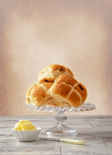Hot Cross Buns With Butter Picture Board by Amanda Elwell