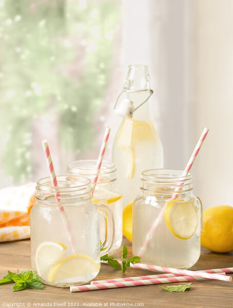 Lemon Drinks In The Window Picture Board by Amanda Elwell