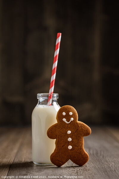 Gingerbread Man & Milk Picture Board by Amanda Elwell