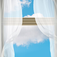 Buy canvas prints of Billowing Voile Curtains by Amanda Elwell