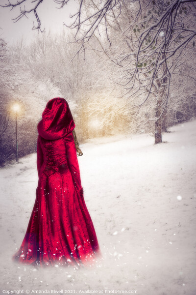 Woman In Red Robes Picture Board by Amanda Elwell