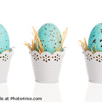 Buy canvas prints of Blue Speckled Eggs by Amanda Elwell