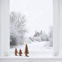 Buy canvas prints of Winter Window by Amanda Elwell
