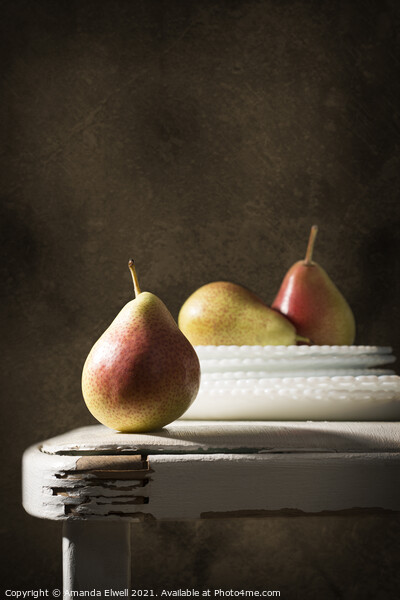 Pear Still Life Picture Board by Amanda Elwell
