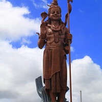 Buy canvas prints of Giant statue of Lord Shiva at Grand Bassin in Mauritius by Gerard Peka