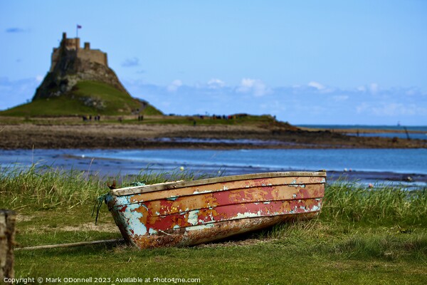 Holy Island boat Picture Board by Mark ODonnell
