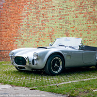 Buy canvas prints of CLASSIC COBRA SPORTS CAR SILVER by Peter Greenway
