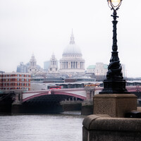 Buy canvas prints of London River Thames St Paul Cathedral by Peter Greenway
