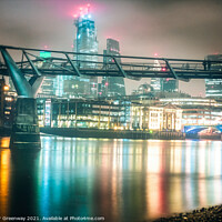 Buy canvas prints of London Skyline River Thames Reflections by Peter Greenway