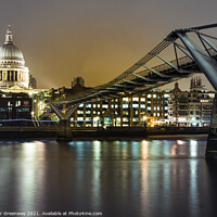 Buy canvas prints of London Skyline River Thames St Paul Cathedral and Millennium Bridge by Peter Greenway