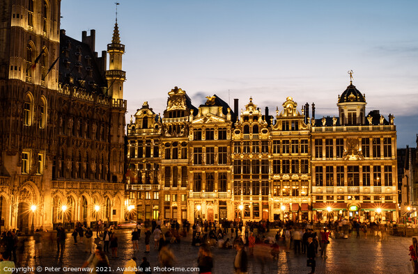 Grote Markt Brussels Belgium at Night Picture Board by Peter Greenway
