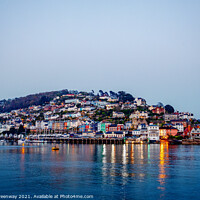 Buy canvas prints of Houses On The Hillside At Kingswear, Dartmouth by Peter Greenway