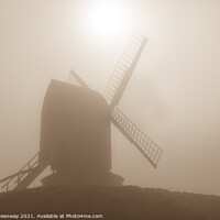 Buy canvas prints of Brill Windmill In Rural Oxfordshire On A Misty Morning by Peter Greenway