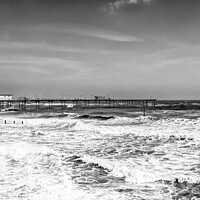 Buy canvas prints of Heavy sea on a windy day on Teignmouth beach, Devo by Peter Greenway