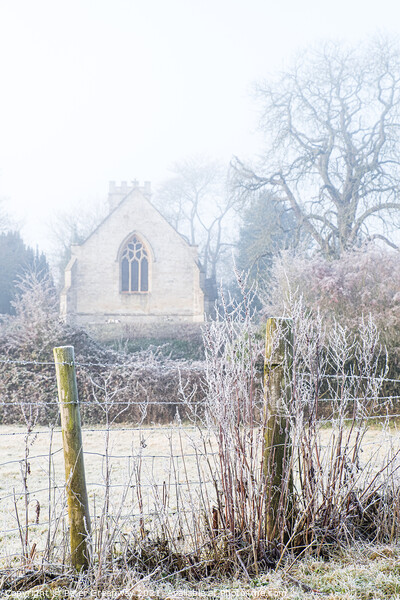 Frozen Landscape In Rural Oxfordshire Picture Board by Peter Greenway