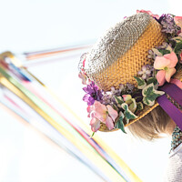 Buy canvas prints of Celebrations Flower Hat and Maypole by Peter Greenway