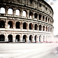 Buy canvas prints of Traffic Flow Around The Colosseum In Rome, Italy by Peter Greenway